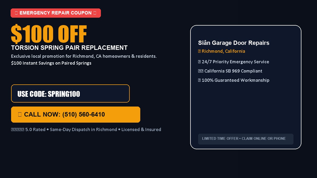 Siân Garage Door Repairs $100 OFF Dual Torsion Spring Replacement