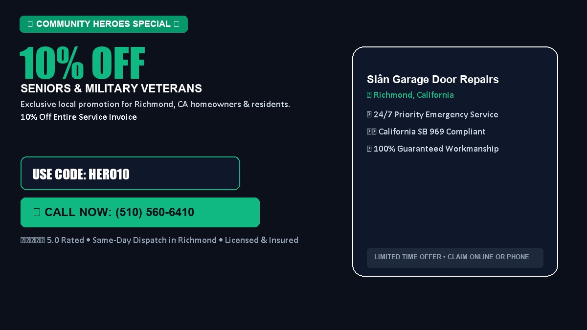 Siân Garage Door Repairs 10% OFF Seniors & Military Veterans